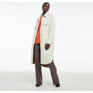 APPARIS - WES LONG SHACKET COAT - IVORY - SIZE MEDIUM